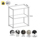 Ver imagem 2 de Estante Baixa Escritório 63cm X 36cm 3 Prateleiras F5 Office Cor:branco