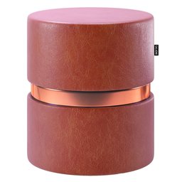 Kit 06 Puffs Bancos Decorativos Redondo Porto 49x43cm Corano Telha - Desk Design - 3