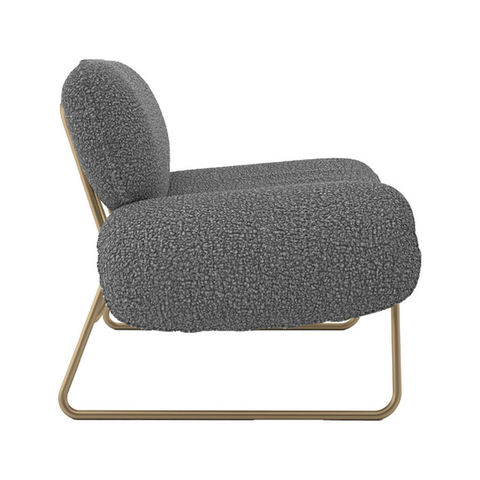 Kit 02 Poltronas Decorativas Calm Super Bouclé - Zahav:cinza-escuro
