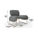 Ver imagem 3 de Kit 02 Poltronas Decorativas Calm Super Bouclé - Zahav:cinza-escuro