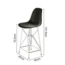 Ver imagem 2 de Kit 4 Banquetas Bistrô Alta Eames Preta Base Ferro Branco - Cor: Preto