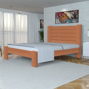 Cama King Size Milano de Madeira Maciça Cedro Tauari Mel