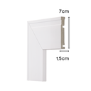 Ver imagem 2 de Guarnição Poliestireno 7cm Branco Frisado 2,40 Metros 5187