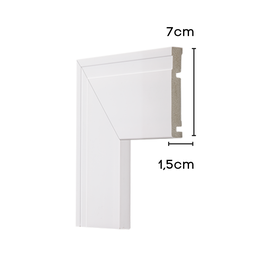 Guarnição Poliestireno 7cm Branco Frisado 2,40 Metros 5187 - 2