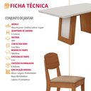 Ver imagem 7 de Mesa de Jantar Carolina 180cm Tampo MDF Vidro Canto Copo com 6 Cadeiras Copper