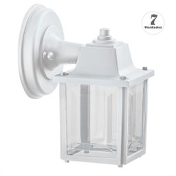 7 Luminária Arandela Externo Plastico Vintage Branco Fachada Muro Alz19 - 1