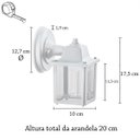 Ver imagem 5 de 7 Luminária Arandela Externo Plastico Vintage Branco Fachada Muro Alz19