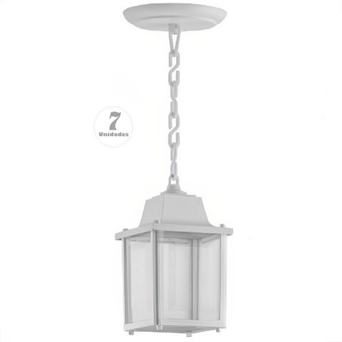 7 Pendente Lustre Branco Colonial Externo Rustico Varanda Alz16