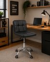 Ver imagem 3 de Kit 2 Cadeiras Office Gomos Almofadada Giratória com Rodinhas e Regulagem de Altura – Preta
