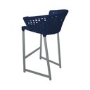 Ver imagem 4 de Kit 6 Banquetas Reis em Corda Náutica e Base em Alumínio Cinza para Área Gourmet Azul Marinho