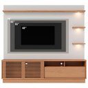 Ver imagem 3 de Estante para Tv até 70 Polegadas Campeche 1 Porta 1 Gaveta Freijó/off White Matte - Colibri