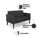 Ver imagem 5 de Sofá Namoradeira com 2 Poltronas Base de Madeira Fixa Preto Marisa Corino Preto D03 - D\'rossi
