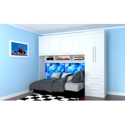 Guarda Roupa Modulado Solteiro 6 Portas e 3 Gavetas Bélgica/america Branco - Mopar Belgica/america - - 1