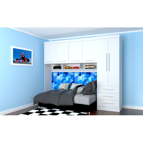 Guarda Roupa Modulado Solteiro 6 Portas e 3 Gavetas Bélgica/america Branco - Mopar Belgica/america -