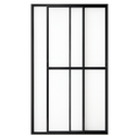 Ver imagem 2 de Porta Sacada de Aluminio Preto 2 Folhas Móveis com Trinco 2,10x1,20