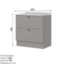 Ver imagem 3 de Balcão 2 Gavetas 80cm 100% MDF com Tampo Americana Henn
