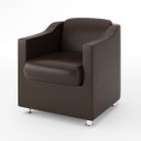 Ver imagem 3 de Kit 6 Poltronas Decorativas para Recepção Tilla Cor:Courino Marrom