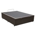 Ver imagem 1 de Cama Box Baú Casal Blindado Linhão Marrom Com Pistão A Gás