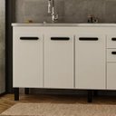 Ver imagem 3 de Gabinete de Cozinha 5 Gavetas 3 Portas 174cm Grande 100% MDF:Branco