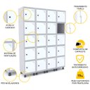 Ver imagem 3 de ROUPEIRO DE AÇO 4M 20 PORTAS PITÃO PANDIN - CINZA/BRANCO