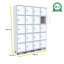 Ver imagem 2 de ROUPEIRO DE AÇO 4M 20 PORTAS PITÃO PANDIN - CINZA/BRANCO
