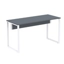 Ver imagem 1 de Mesa Escritório P25 Tub Pandin 120 Cm (larg) Tampo Mdp Grafito Pé Aço Tubular Branco