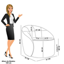 Ver imagem 4 de Poltrona Sala Orgânica Kit 2 Lua Fixa Sintético D03 - D’Rossi