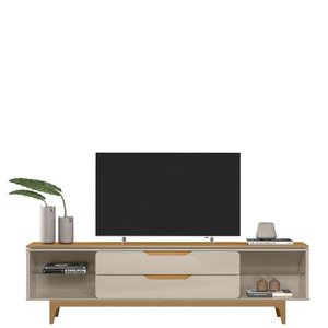 Rack para Tv até 75 Polegadas Los Angeles Linea Brasil Tauari/off White Brilho
