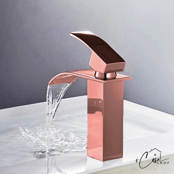 Torneira Banheiro Lavabo Cascata Rose Gold Misturador Monocomando - iCasa Shop - IC-3201RG - 8