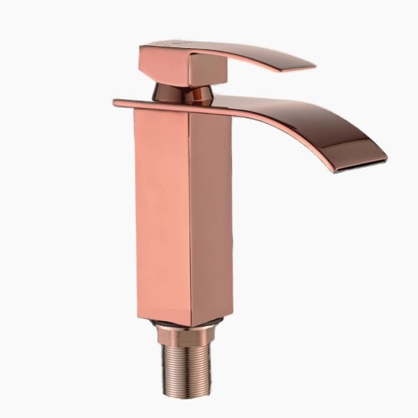 Torneira Banheiro Lavabo Cascata Rose Gold Misturador Monocomando - iCasa Shop - IC-3201RG