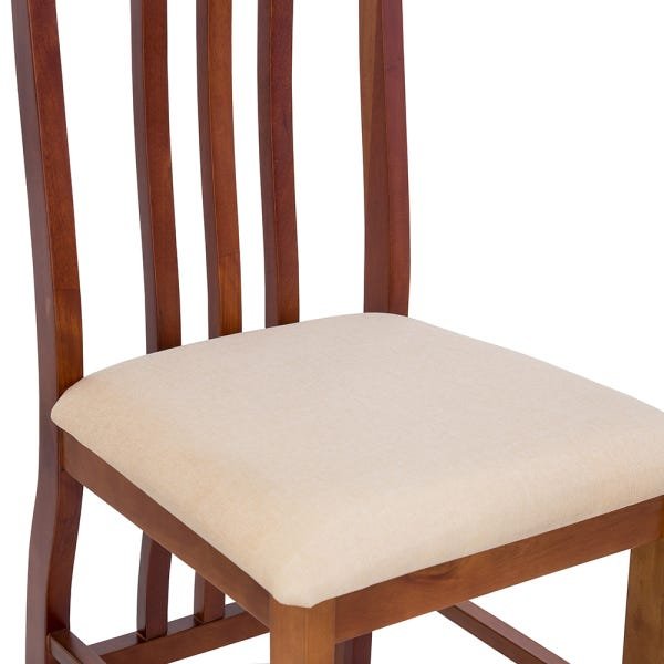 Kit 4 Cadeiras em Madeira Maciça Assento Estofado Ferrugine Design 100% Madeira - 4