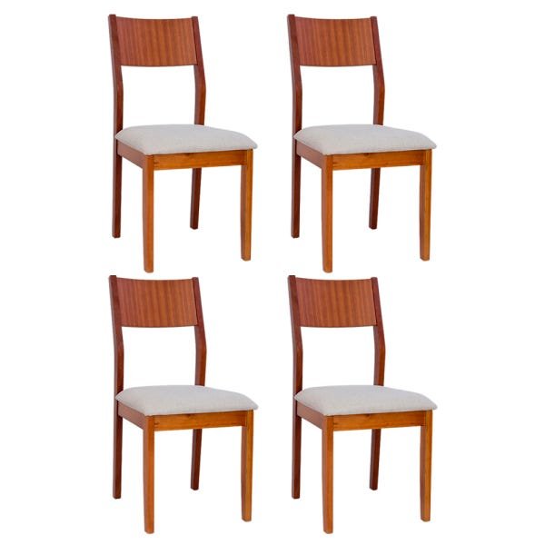 Kit 4 Cadeiras 100% de Madeira Maciça Design Ferrugine - 6