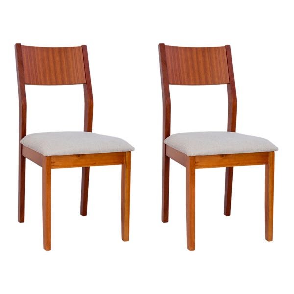2 Cadeiras 100% de Madeira Maciça Design Ferrugine  - 6