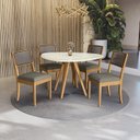 Ver imagem 1 de Conjunto de Jantar 4 Cadeiras Lola e Mesa Duna Madeira Maciça Cinza/Off White/Chumbo