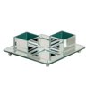 Kit Centro de Mesa Bandeja Espelhada e 4 Cachepots/Vasos Decorativos Espelhados CR Vidros - 4
