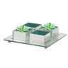Kit Centro de Mesa Bandeja Espelhada e 4 Cachepots/Vasos Decorativos Espelhados CR Vidros - 1