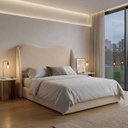 Ver imagem 5 de Cabeceira para Cama Box Estofada Persa Queen Size 160cm em Boucle Bege com Sapatas Plásticas