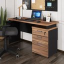 Ver imagem 1 de Escrivaninha Mesa Escritório 135cm 3 Gavetas Flex Multimóveis CR25313