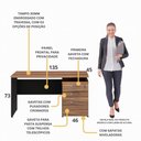 Ver imagem 3 de Escrivaninha Mesa Escritório 135cm 3 Gavetas Flex Multimóveis CR25313