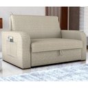 Ver imagem 1 de Sofá Cama com Baú 2 Lugares Numey Linho