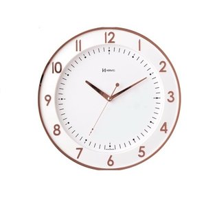 Relógio Silencioso Parede Herweg Rosê Musical Branco 35cm 6806-309