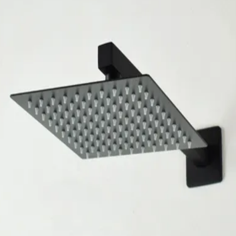 Ducha Curvada Slim C/haste 20x20 Inox Black