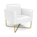 Ver imagem 1 de Poltrona Base X Industrial Dourado Marisa Corano D03 - D\'rossi Cor Branco