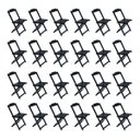 Ver imagem 2 de Kit 6 Conjuntos de Mesa com 4 Cadeiras de Madeira Dobravel 70x70 Preto