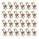 Ver imagem 2 de Kit 6 Conjuntos de Mesa com 4 Cadeiras de Madeira Dobrável 70x70 Mel