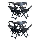 Ver imagem 1 de Kit 2 Conjuntos de Mesa com 4 Cadeiras de Madeira Dobravel 70x70 Preto
