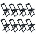 Ver imagem 2 de Kit 2 Conjuntos de Mesa com 4 Cadeiras de Madeira Dobravel 70x70 Preto