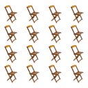 Ver imagem 2 de Kit 4 Conjuntos de Mesa com 4 Cadeiras de Madeira Dobrável 70x70 Mel