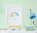 Ver imagem 4 de Quadrinho Infantil Quarto Bebê Menina Chuva de Amor Kit 4 Peças