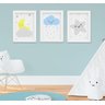 Quadro Decorativo Infantil Quarto Bebê Menino Chuva de Amor Kit 3 Peças - 1
